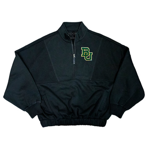 Varsity Patch Quarter-Zip Fleece Pullover in Baylor University