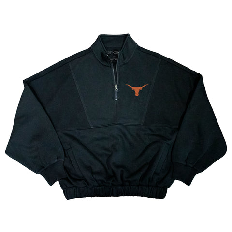 Varsity Patch Quarter-Zip Fleece Pullover in University of Texas