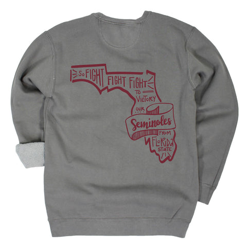 FSU Pep Squad Comfort Colors Pullover: Grey