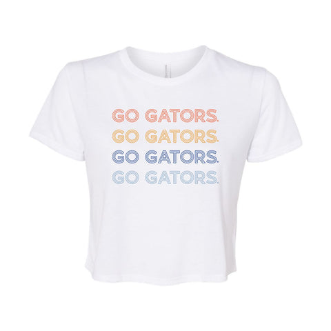 University of Florida Neon Nights Crop Short Sleeve T-shirt in White