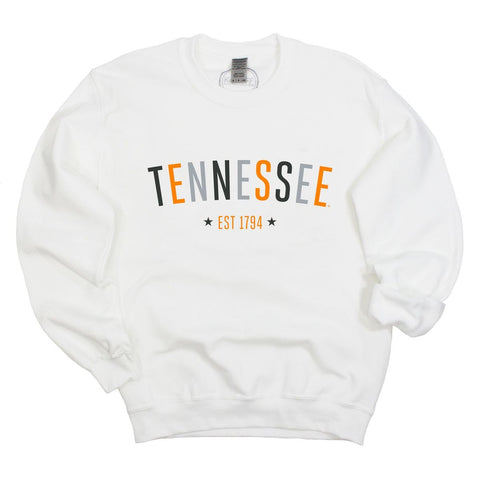 University of Tennessee, Knoxville Star Arch Crewneck Fleece in White