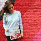 Large Crossbody - Tan and Clear