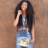 Half Moon Crossbody - Gold and Clear