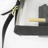 Half Moon Crossbody - Gray Suede and Clear