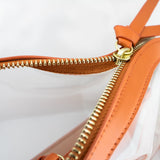 Half Moon Crossbody - Burnt Orange and Clear