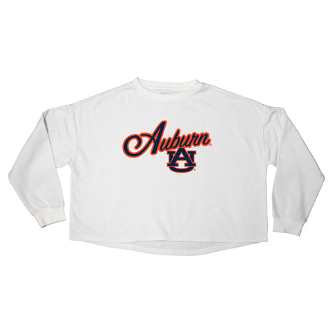 Blitz Script Crop Crewneck in Auburn University