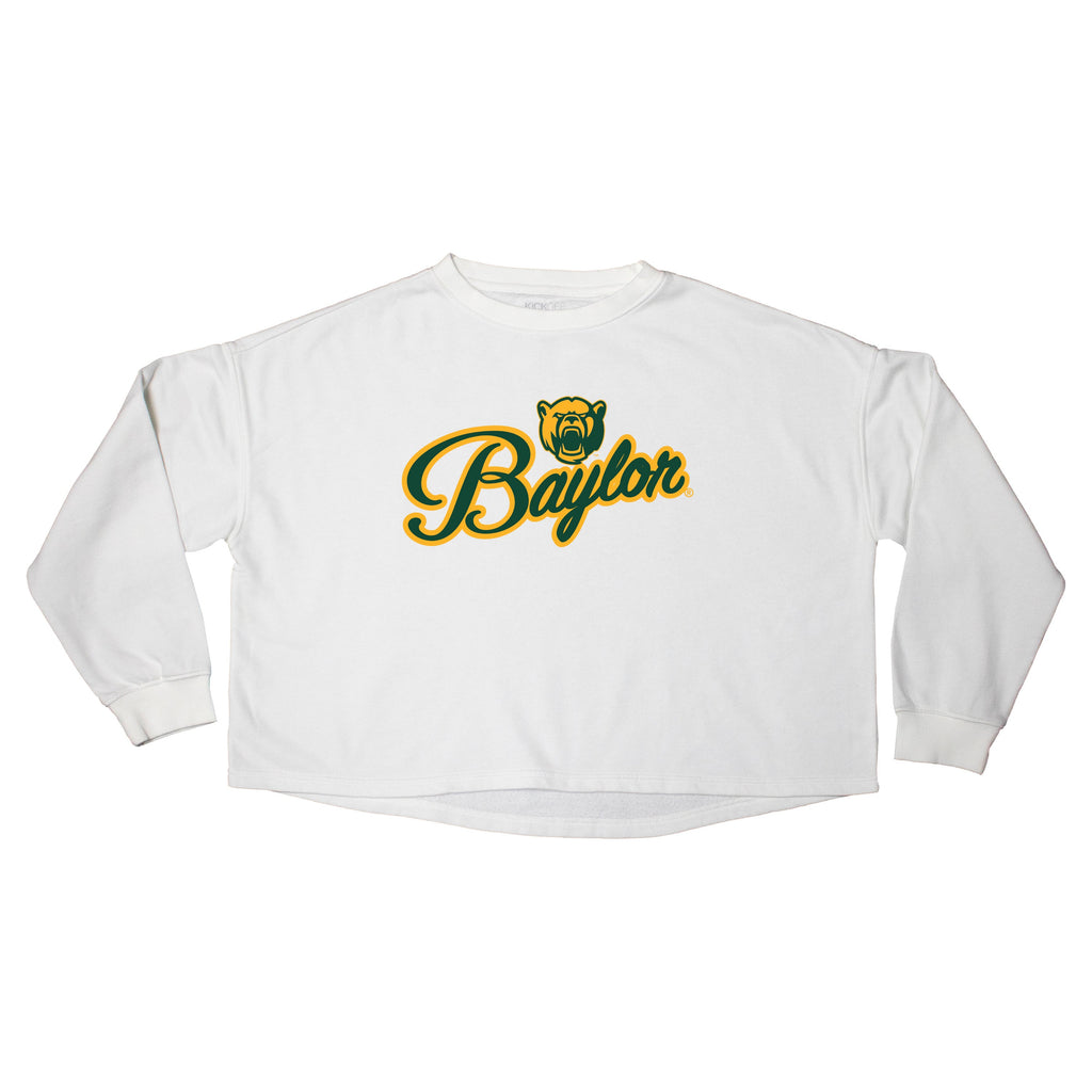 Blitz Script Crop Crewneck in Baylor University