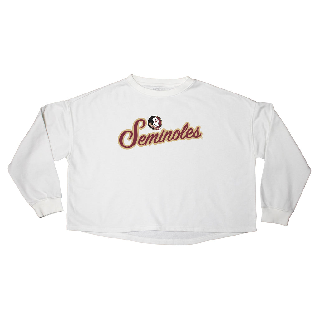 Blitz Script Crop Crewneck in Florida State University