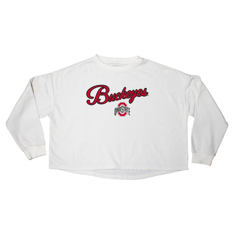 Blitz Script Crop Crewneck in Ohio State University (The)