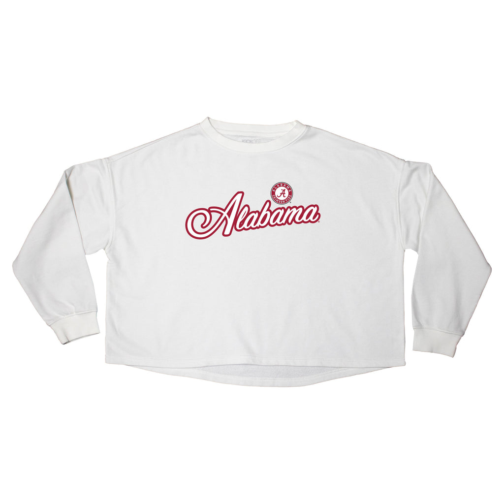 Blitz Script Crop Crewneck in University of Alabama