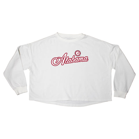 Blitz Script Crop Crewneck in University of Alabama
