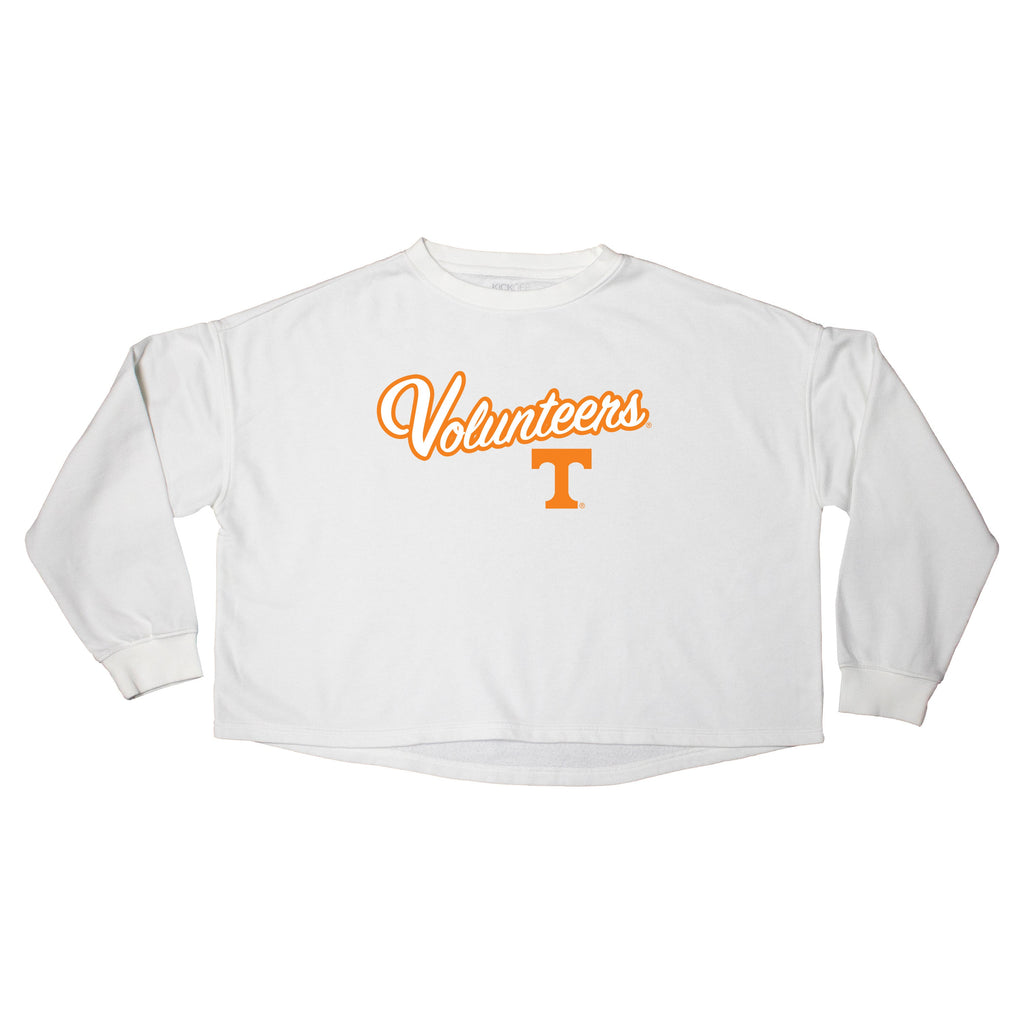 Blitz Script Crop Crewneck in University of Tennessee