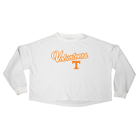Blitz Script Crop Crewneck in University of Tennessee