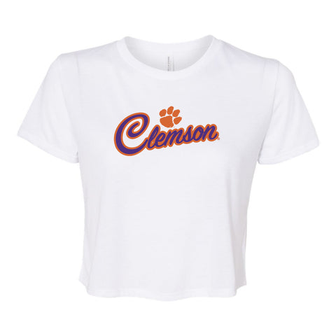 Blitz Script Crop Short Sleeve T-shirt in Clemson University