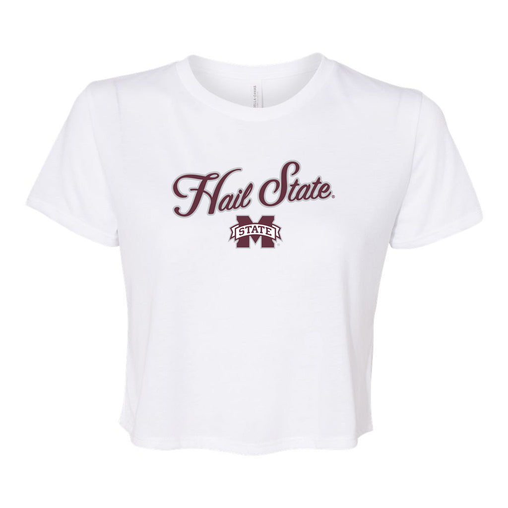 Blitz Script Crop Short Sleeve T-shirt in Mississippi State University