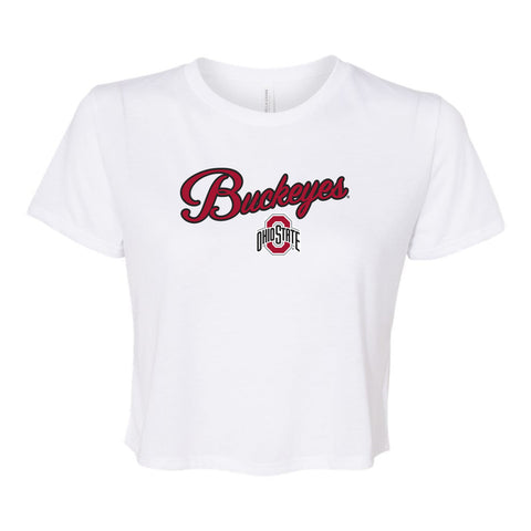 Blitz Script Crop Short Sleeve T-shirt in Ohio State University (The)