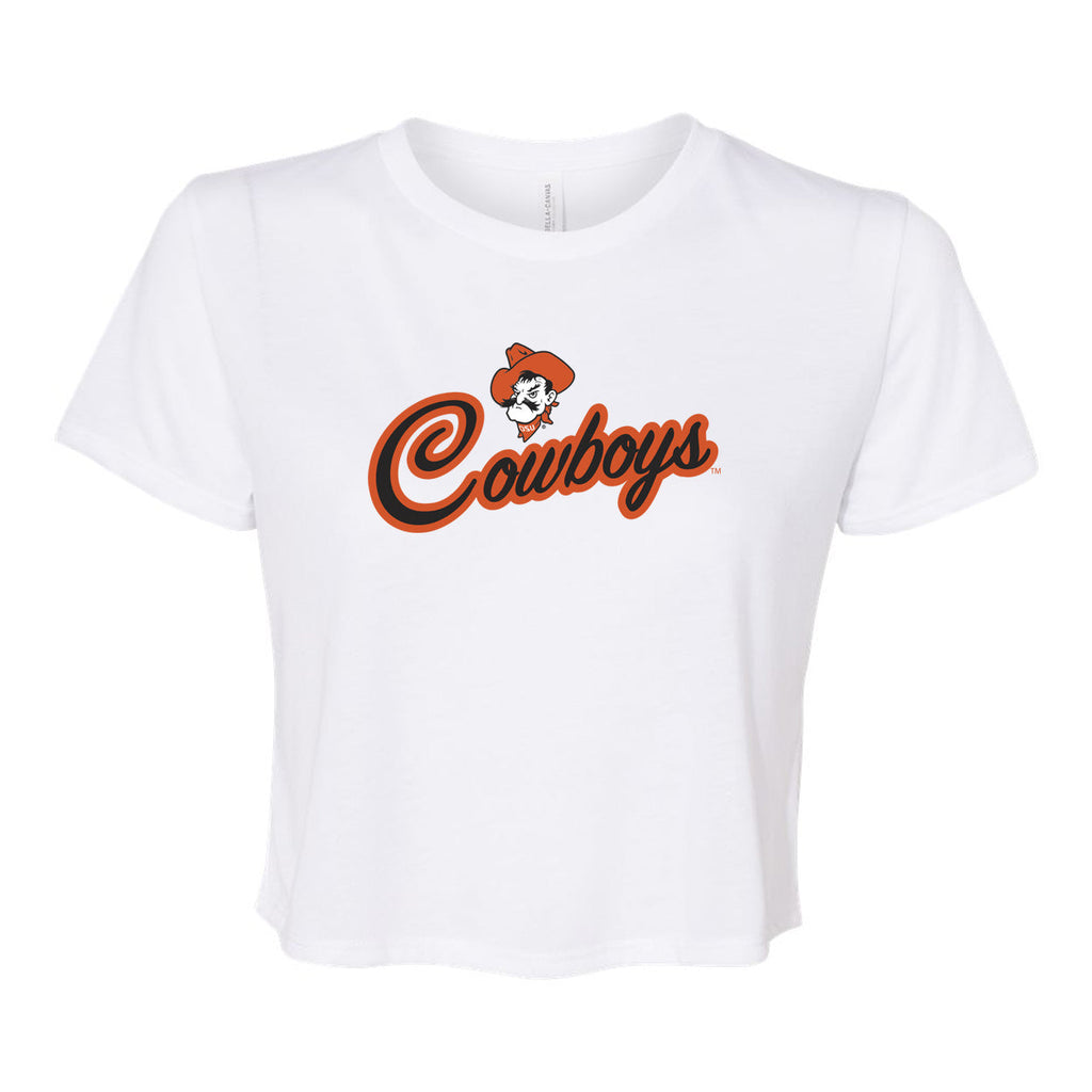 Blitz Script Crop Short Sleeve T-shirt in Oklahoma State University