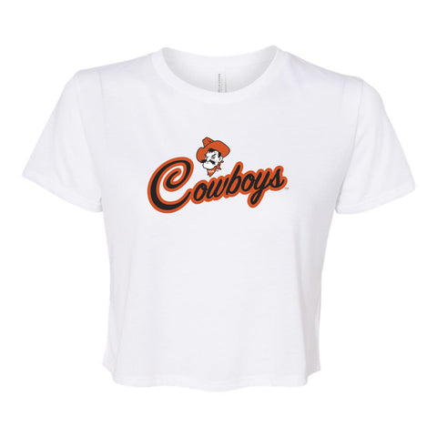 Blitz Script Crop Short Sleeve T-shirt in Oklahoma State University
