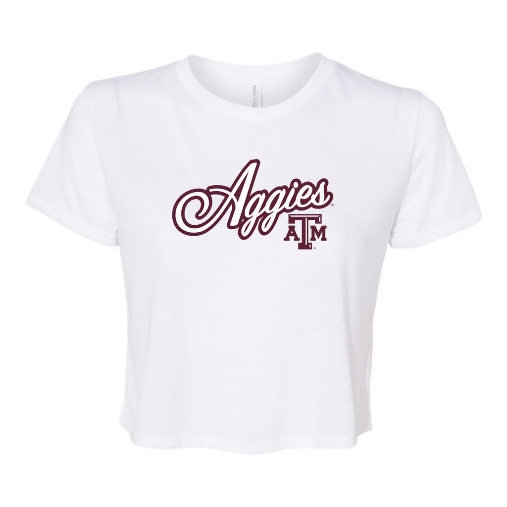 Blitz Script Crop Short Sleeve T-shirt in Texas A&M University