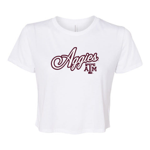 Blitz Script Crop Short Sleeve T-shirt in Texas A&M University