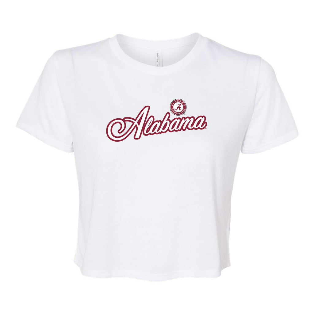 Blitz Script Crop Short Sleeve T-shirt in University of Alabama