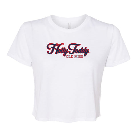 Blitz Script Crop Short Sleeve T-shirt in University of Mississippi