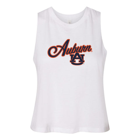 Blitz Script Women's Racerback Crop Tank in Auburn University