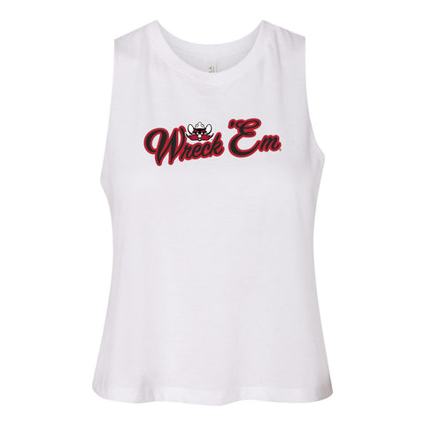 Blitz Script Women's Racerback Crop Tank in Texas Tech University