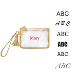Wristlet - Clear Bag with Crimson and Gold Accents