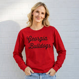 Sideline Script Long Sleeve T-Shirt in University of Georgia