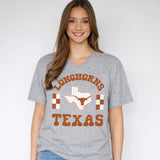 Fancy Fieldgoal V-neck Short Sleeve T-shirt in University of Texas