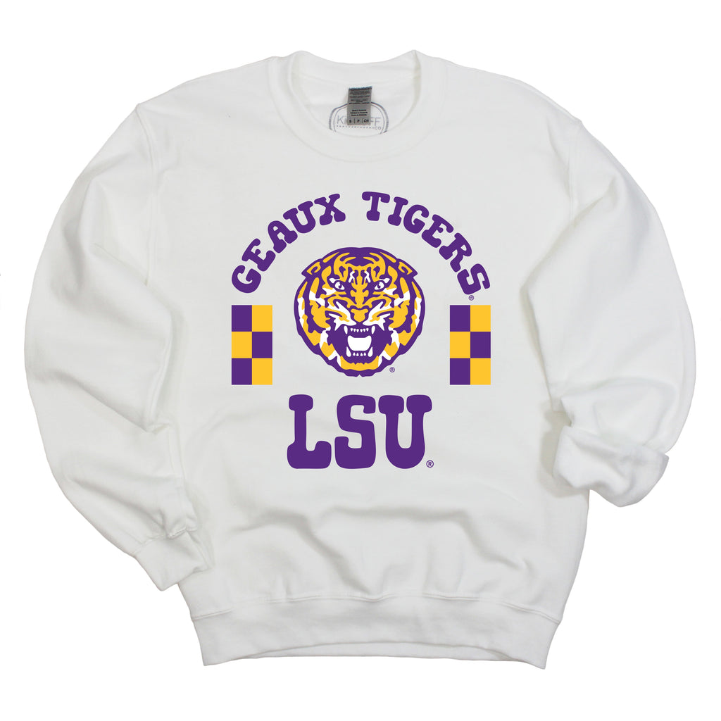 Fancy Fieldgoal Crewneck Fleece in Louisiana State University