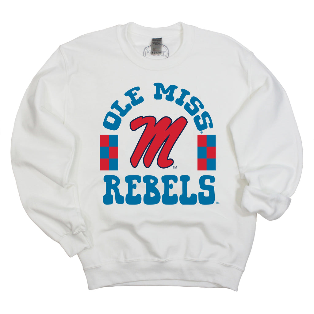 Fancy Fieldgoal Crewneck Fleece in University of Mississippi