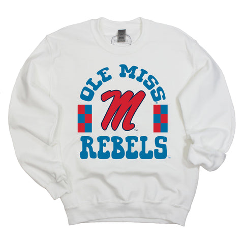 Fancy Fieldgoal Crewneck Fleece in University of Mississippi