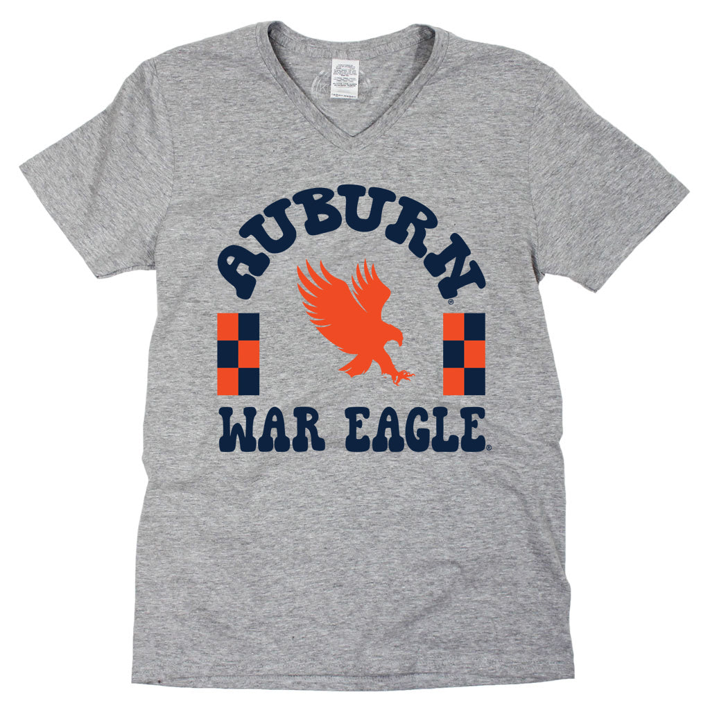 Fancy Fieldgoal V-neck Short Sleeve T-shirt in Auburn University