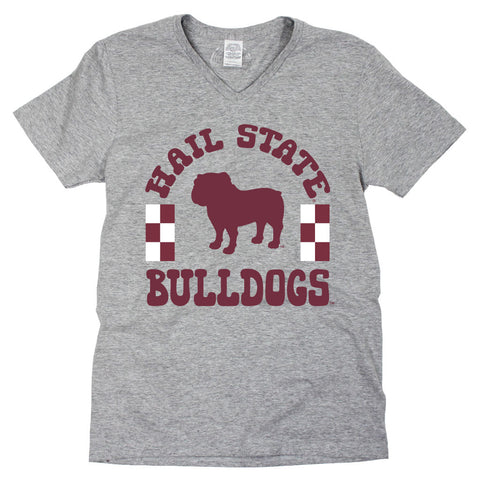 Fancy Fieldgoal V-neck Short Sleeve T-shirt in Mississippi State University