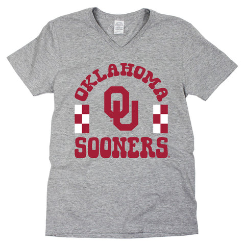Fancy Fieldgoal V-neck Short Sleeve T-shirt in University of Oklahoma