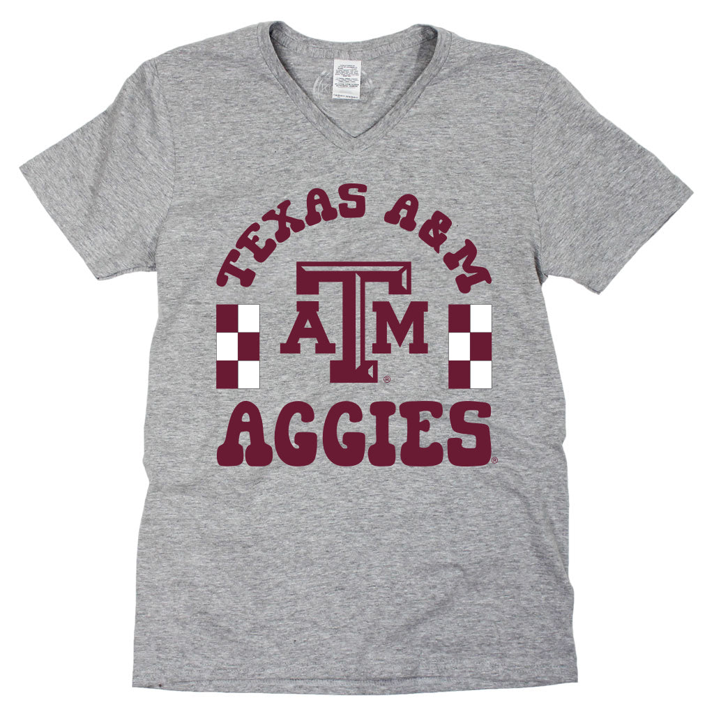 Fancy Fieldgoal V-neck Short Sleeve T-shirt in Texas A&M University
