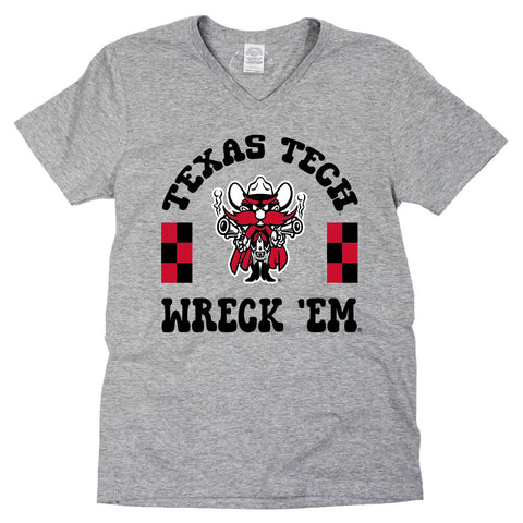 Fancy Fieldgoal V-neck Short Sleeve T-shirt in Texas Tech University