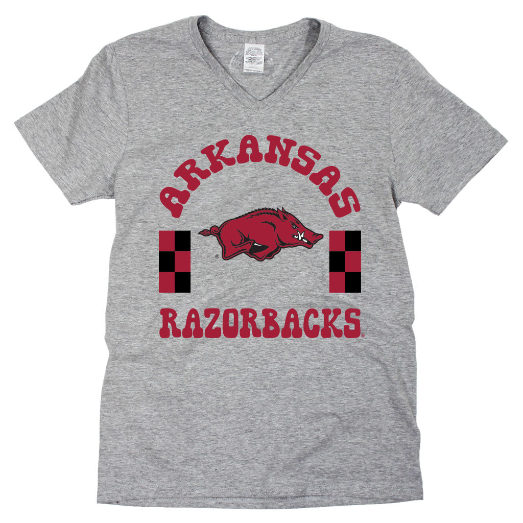Fancy Fieldgoal V-neck Short Sleeve T-shirt in University of Arkansas