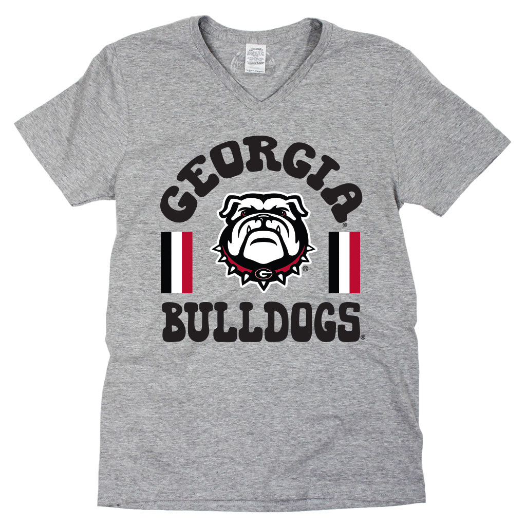 Fancy Fieldgoal V-neck Short Sleeve T-shirt in University of Georgia