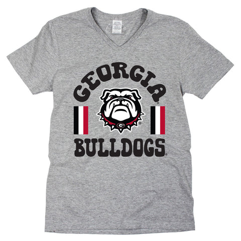Fancy Fieldgoal V-neck Short Sleeve T-shirt in University of Georgia