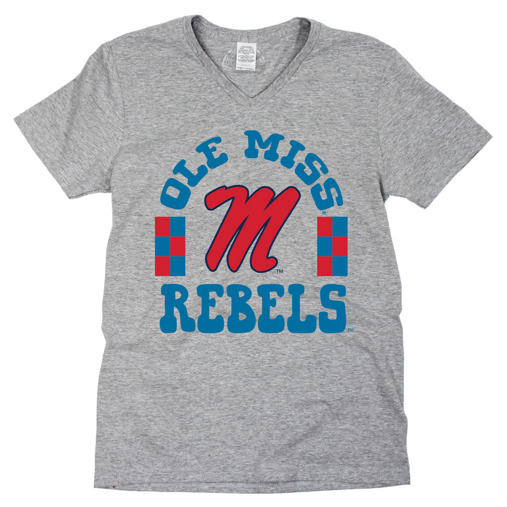 Fancy Fieldgoal V-neck Short Sleeve T-shirt in University of Mississippi