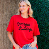 Sideline Script Short Sleeve T-shirt in University of Georgia