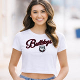 Blitz Script Crop Short Sleeve T-shirt in University of Georgia