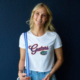 Blitz Script Crop Short Sleeve T-shirt in University of Florida
