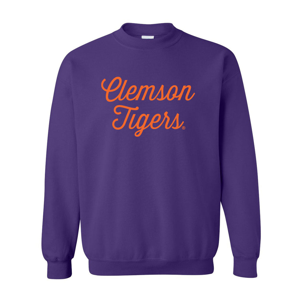 Sideline Script Crewneck Fleece in Clemson University