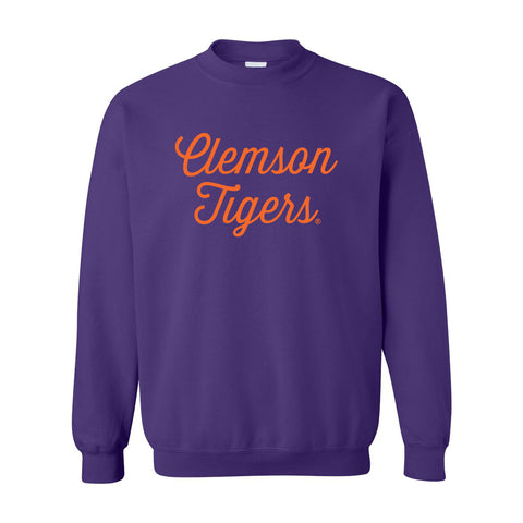 Sideline Script Crewneck Fleece in Clemson University