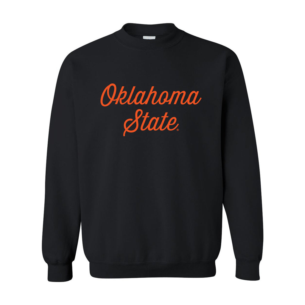 Sideline Script Crewneck Fleece in Oklahoma State University