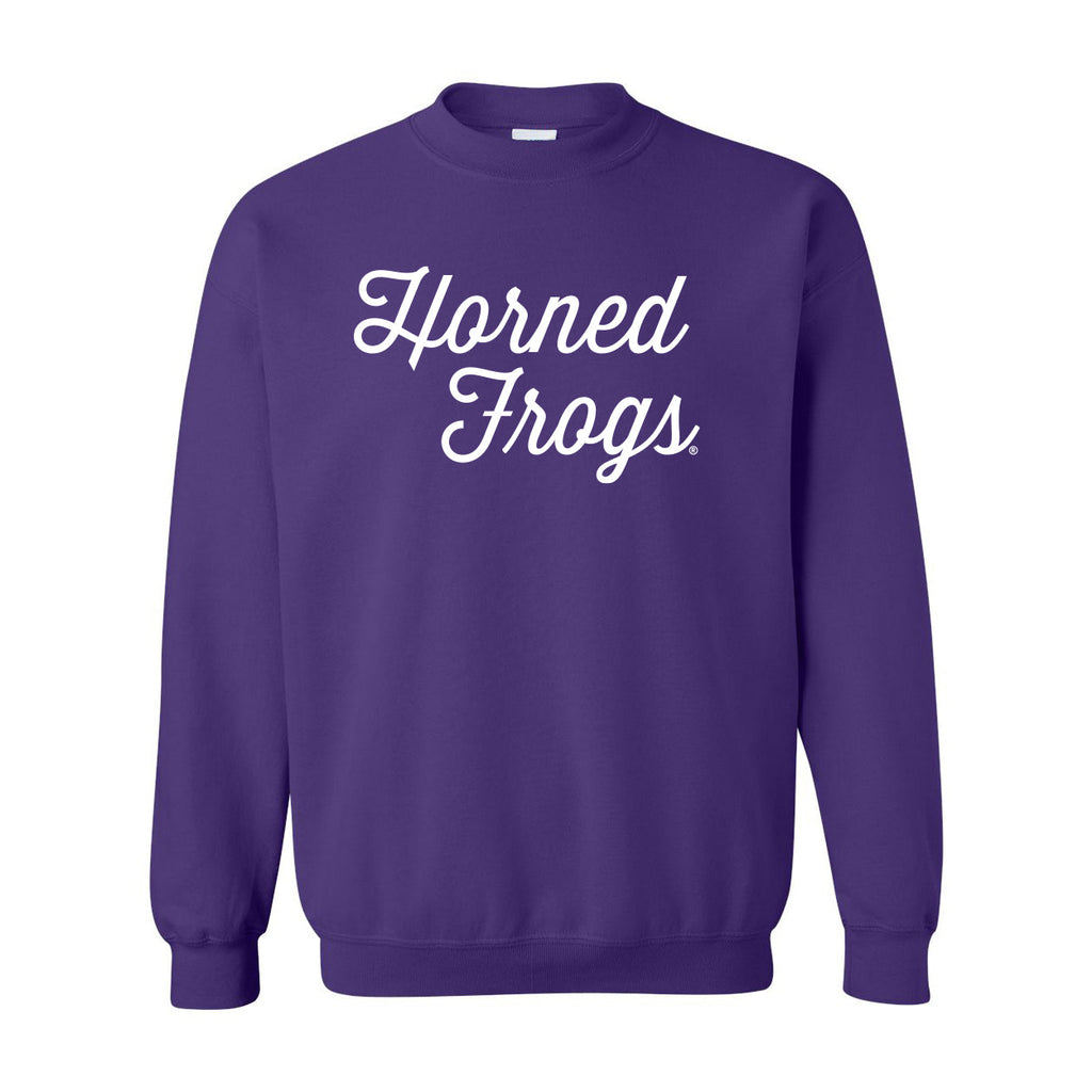 Sideline Script Crewneck Fleece in Texas Christian University